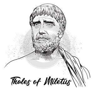 Thales of Miletus portrait, vector photo
