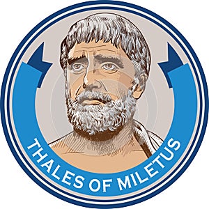 Thales of Miletus line art portrait photo