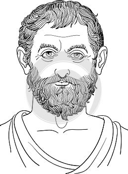 Thales of Miletus portrait, vector