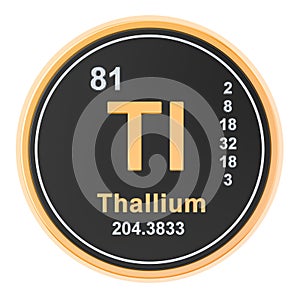 Thallium Tl chemical element. 3D rendering