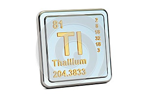 Thallium Tl, chemical element sign. 3D rendering