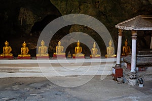 Tham Khao Luang Cave , beautiful mountain historic temple cave during morning at Phetchaburi province , Thailand : 12 April 2023