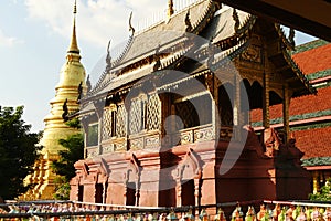 Tham Luang Hall (Tripitaka Hall) inside Wat Phra That Hariphunchai Woramahawihan.