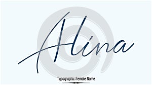 Alina Female name - in Stylish Lettering Cursive Typography Text photo