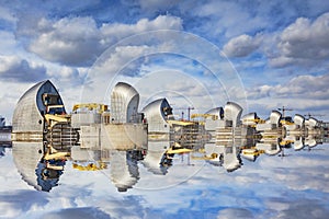 Thames Barrier Reflection London UK