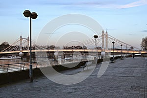 Thames Path and Albert Bridge London