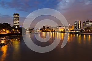 Thames River In London At Night