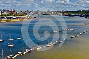 The Thames river and private boats