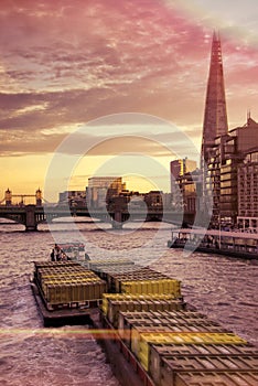 Thames River during sunset