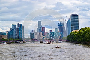 Thames river Vauxhall Lambeth view London United Kingdom