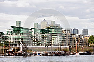 Thames riverside apartments, Wapping, London