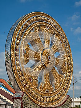 Thammachak rowel Symbols of Buddhism with photo