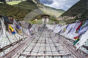 Thangtong Gyalpo `s iron bridge , Thimphu Bhutan