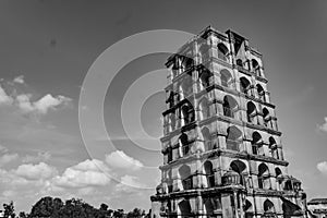 Thanjavur Bell Tower - in black and white