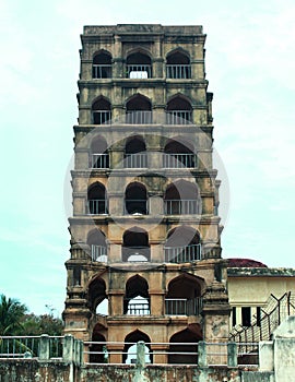 The thanjavur maratha palace tower front view