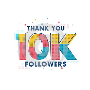 Thank you 10k Followers celebration, Greeting card for 10000 social followers