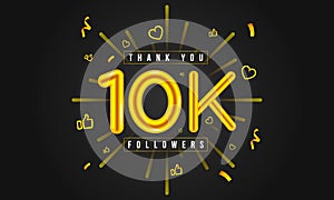 Thank you 10k followers Design. Celebrating 10000 or Ten thousand followers.