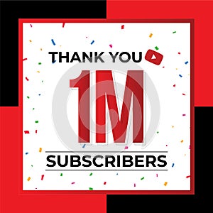 Thank You 1M Subscribers Celebration Vector Template Design