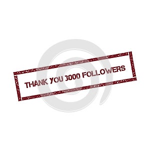 Thank you 3000 followers rectangular stamp.