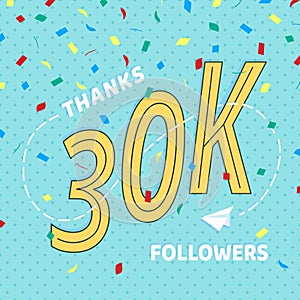 Thank you 30000 followers numbers postcard.