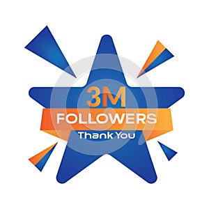 Thank You 3M Followers Template Design.