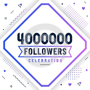 Thank you 4000000 followers, 4M followers celebration modern colorful design