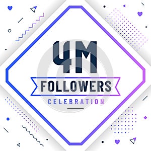 Thank you 4M followers, 4000000 followers celebration modern colorful design