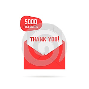 Thank you for 5000 followers red letter