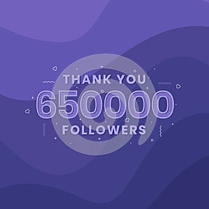 Thank you 650,000 followers, Greeting card template for social networks