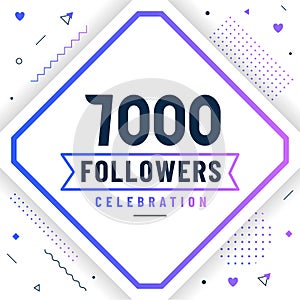 Thank you 7000 followers, 7K followers celebration modern colorful design