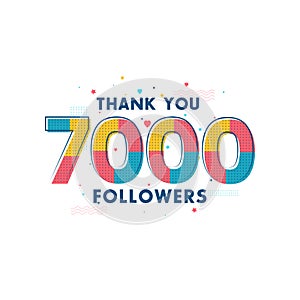 Thank you 7000 Followers celebration, Greeting card for 7k social followers