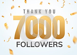 Thank you 7000 followers design template social network number anniversary.