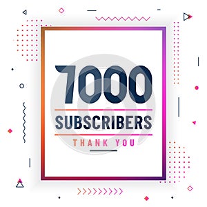 Thank you 7000 subscribers, 7K subscribers celebration modern colorful design