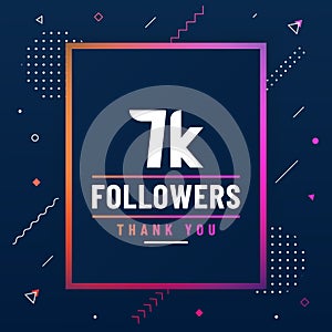 Thank you 7K followers, 7000 followers celebration modern colorful design