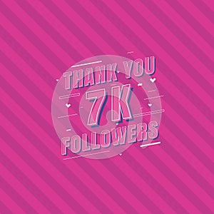 Thank you 7k Followers celebration, Greeting card for 7000 social followers