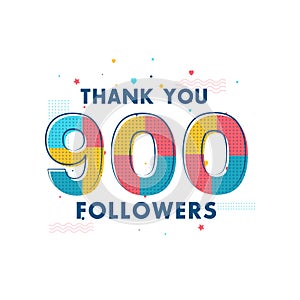 Thank you 900 Followers celebration, Greeting card for social networks