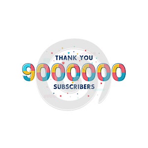 Thank you 9000000 Subscribers celebration, Greeting card for 9m social Subscribers