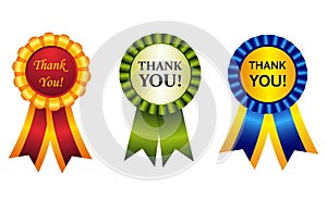 Thank you award ribbon rosette