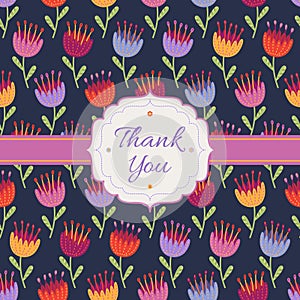 Thank You background with decorative flowers