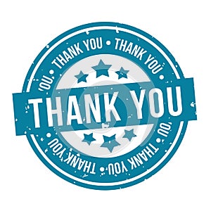 Thank You Badge. Blue  Eps10 Vector Stamp