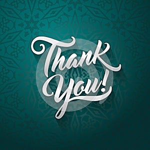 Thank you beautiful lettering text vector illustration. Thank You greeting card for presentation slide