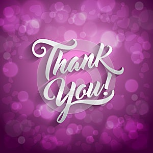 Thank you beautiful lettering text vector illustration. Thank You greeting card for presentation slide