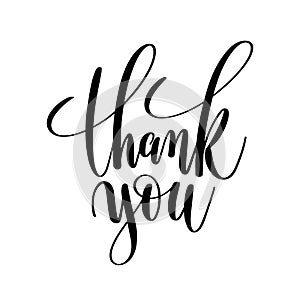 Thank you black and white hand lettering inscription