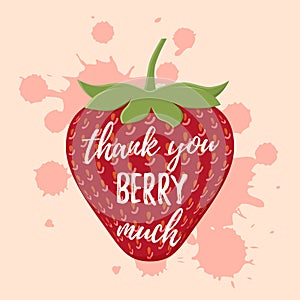 Thank you card, banner. Vector illustration.