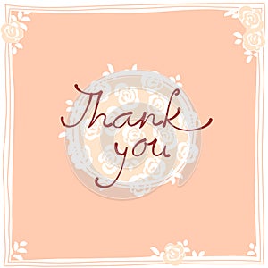 Thank you card design template. Simple greeting card