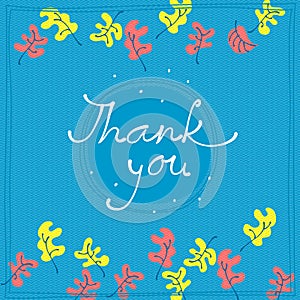Thank you card design template. Simple greeting card