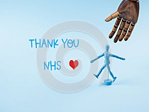 Thank you card for nhs staff on blue background