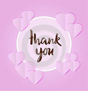 Thank You Card With Paper Cut Outs Hearts