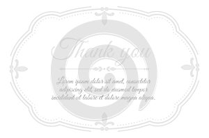 Thank you card template. Vintage chalk frame