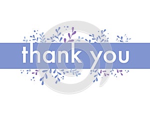 Thank you card on a white background.